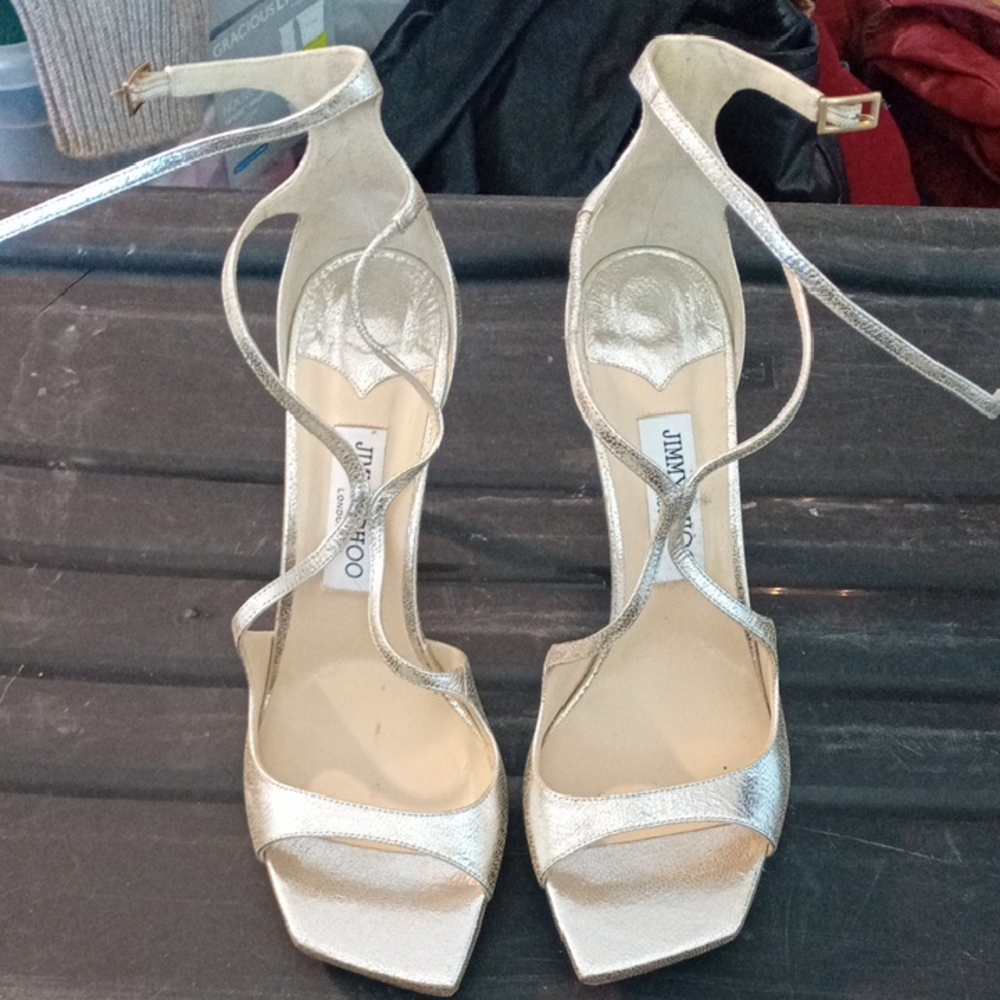 Jimmy Choo Gold Strappy Sandals